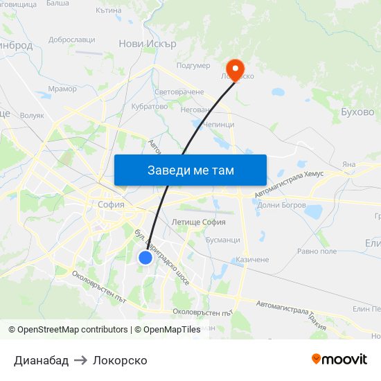 Дианабад to Локорско map