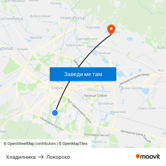 Хладилника to Локорско map