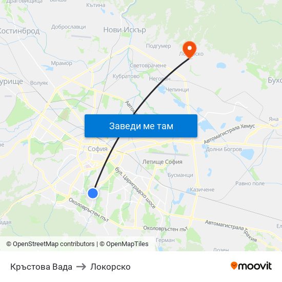 Кръстова Вада to Локорско map