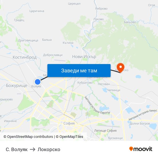 С. Волуяк to Локорско map