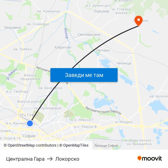 Централна Гара to Локорско map