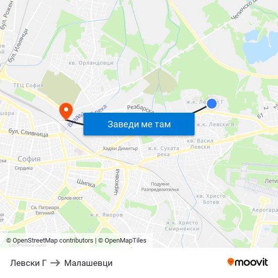Левски Г to Малашевци map