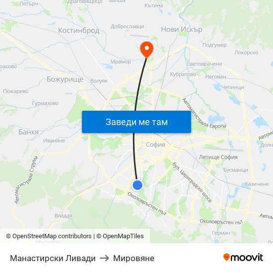 Манастирски Ливади to Мировяне map