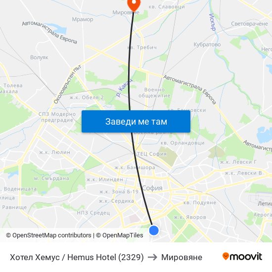 Хотел Хемус / Hemus Hotel (2329) to Мировяне map