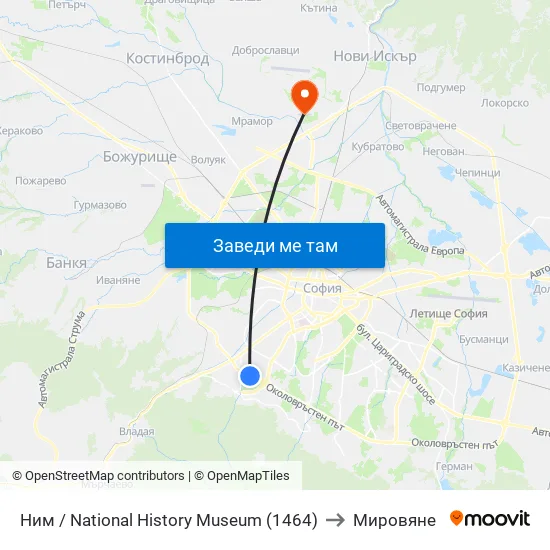 🎨 Ним / National History Museum (1464) to Мировяне map