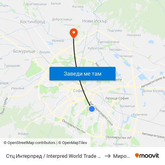 Стц Интерпред / Interpred World Trade Centre (1109) to Мировяне map