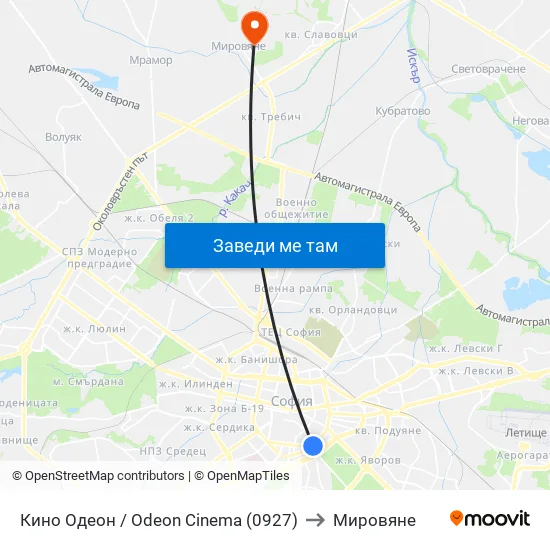 Ⓜ️ Кино Одеон / Odeon Cinema (0927) to Мировяне map