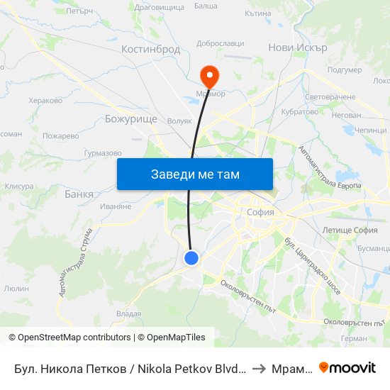 Бул. Никола Петков / Nikola Petkov Blvd. (0350) to Мрамор map