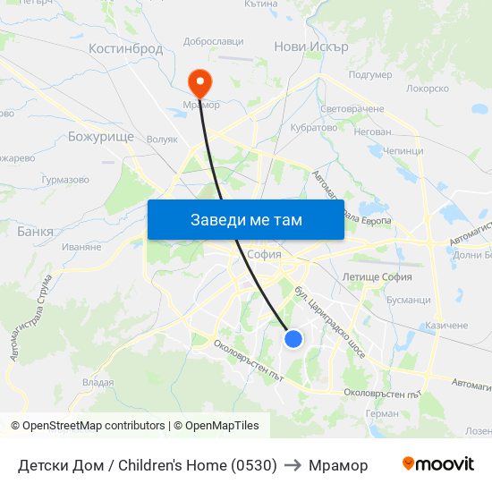 Детски Дом / Children's Home (0530) to Мрамор map