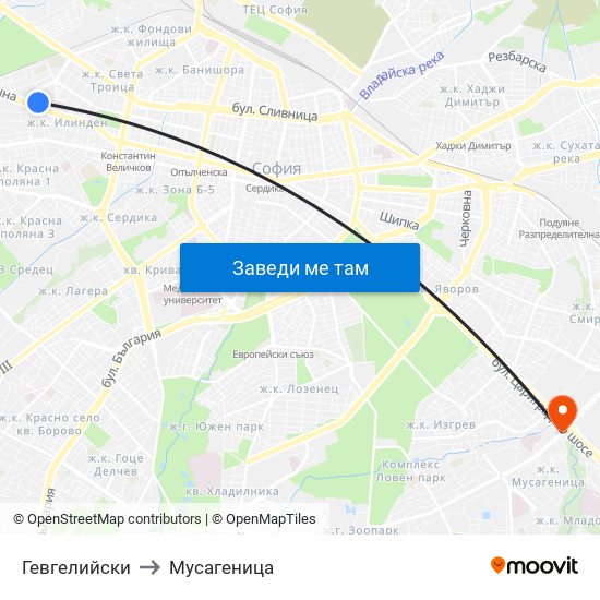 Гевгелийски to Мусагеница map