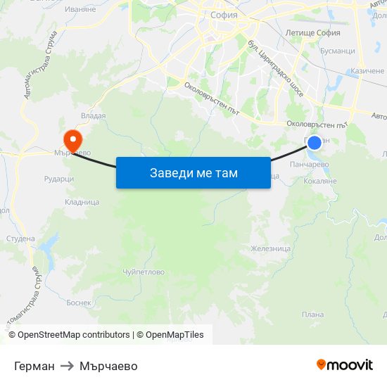 Герман to Мърчаево map