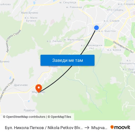 Бул. Никола Петков / Nikola Petkov Blvd. (0350) to Мърчаево map