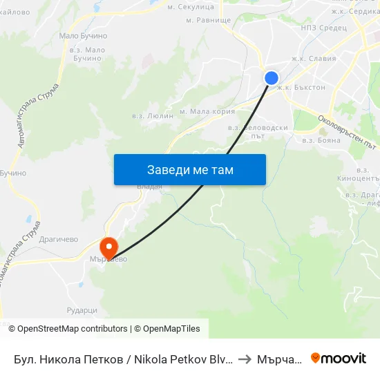 Бул. Никола Петков / Nikola Petkov Blvd. (0350) to Мърчаево map
