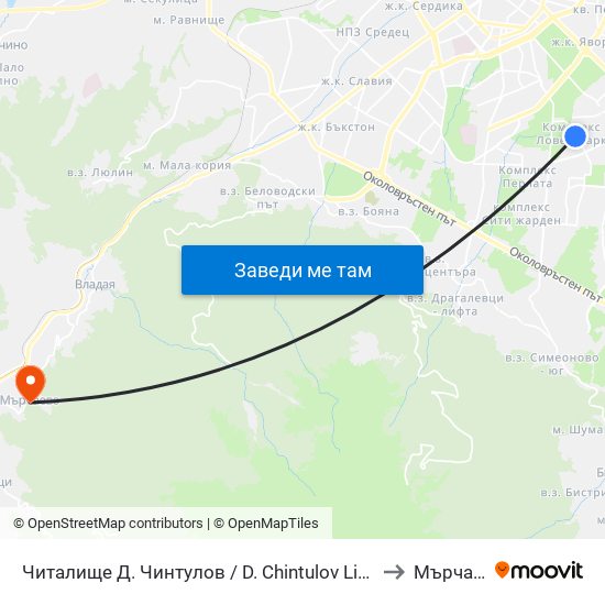 Читалище Д. Чинтулов / D. Chintulov Library (2366) to Мърчаево map