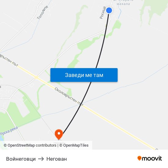 Войнеговци to Негован map