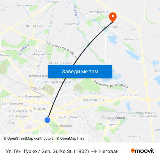 Ул. Ген. Гурко / Gen. Gurko St. (1902) to Негован map