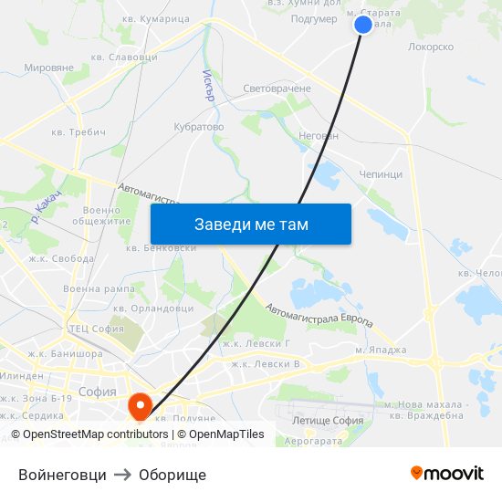 Войнеговци to Оборище map