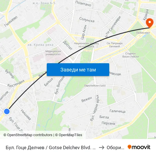 Бул. Гоце Делчев / Gotse Delchev Blvd. (0314) to Оборище map