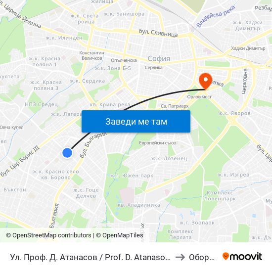 Ул. Проф. Д. Атанасов / Prof. D. Atanasov St. (2134) to Оборище map