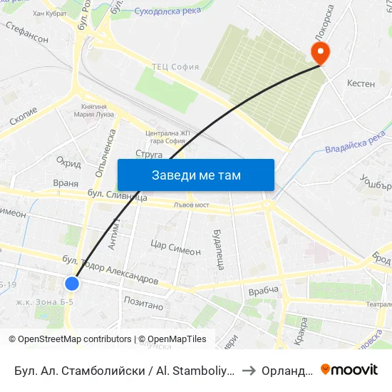 Бул. Ал. Стамболийски / Al. Stamboliyski Blvd. (0283) to Орландовци map