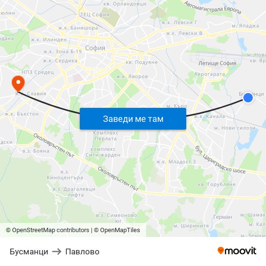 Бусманци to Павлово map