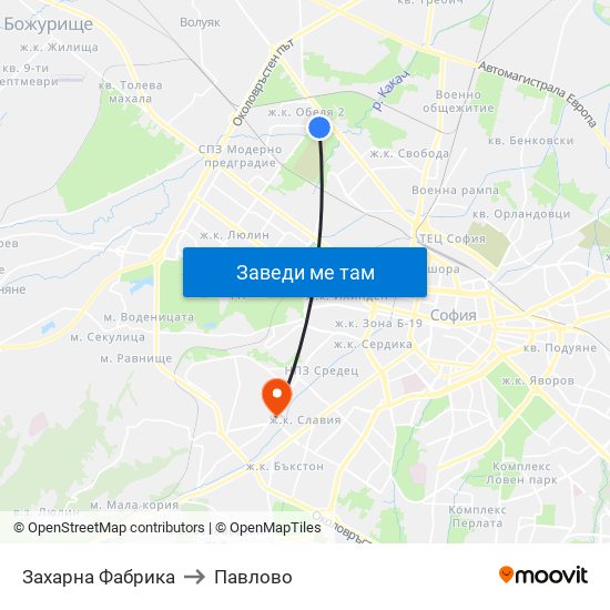 Захарна Фабрика to Павлово map