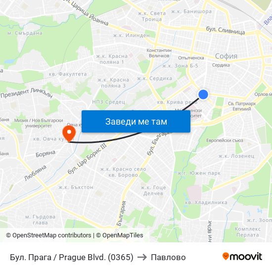 Бул. Прага / Prague Blvd. (0365) to Павлово map