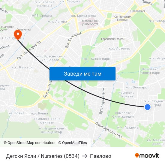 Детски Ясли / Nurseries (0534) to Павлово map