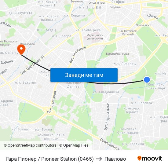 Гара Пионер / Pioneer Station (0465) to Павлово map