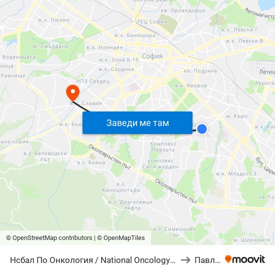 Нсбал По Онкология / National Oncology Hospital (2542) to Павлово map