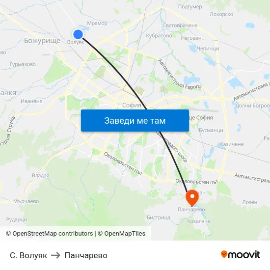 С. Волуяк to Панчарево map