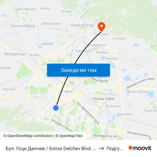 Бул. Гоце Делчев / Gotse Delchev Blvd. (0314) to Подгумер map