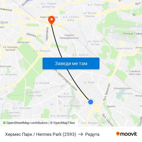 Хермес Парк / Hermes Park (2593) to Редута map