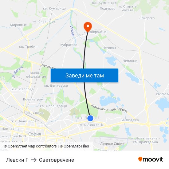 Левски Г to Световрачене map