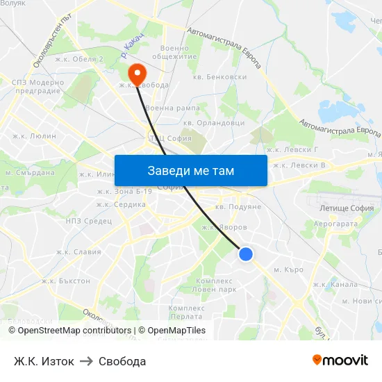 Ж.К. Изток to Свобода map