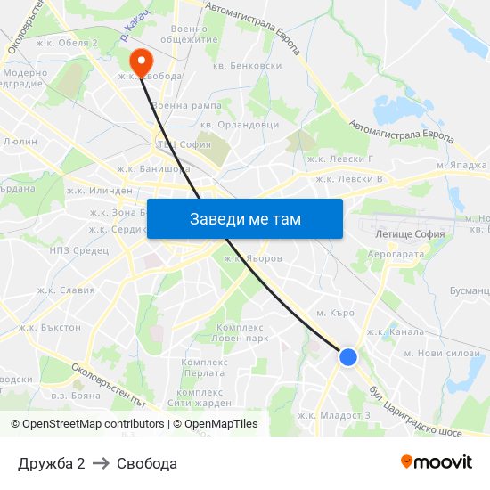 Дружба 2 to Свобода map