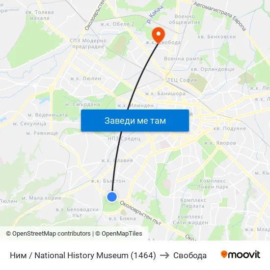 🎨 Ним / National History Museum (1464) to Свобода map