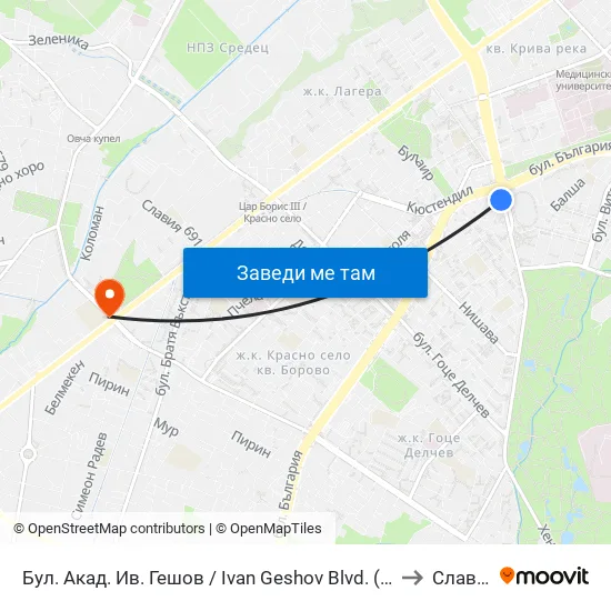 Ⓜ️ Бул. Акад. Ив. Гешов / Ivan Geshov Blvd. (0270) to Славия map