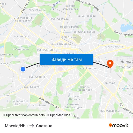 Moesia/Nbu to Слатина map