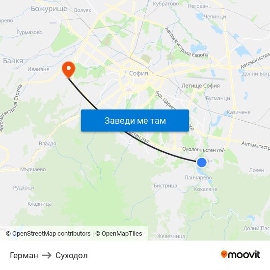 Герман to Суходол map