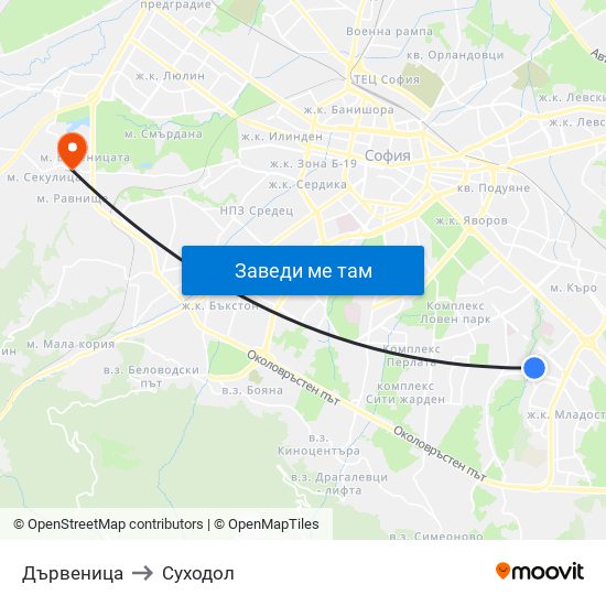 Дървеница to Суходол map