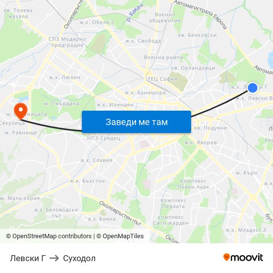 Левски Г to Суходол map