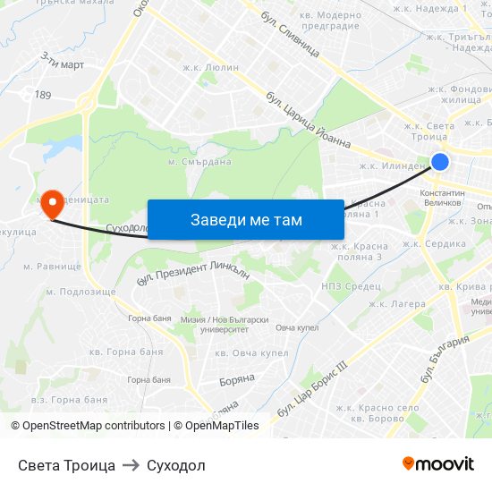 Света Троица to Суходол map