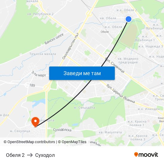 Обеля 2 to Суходол map