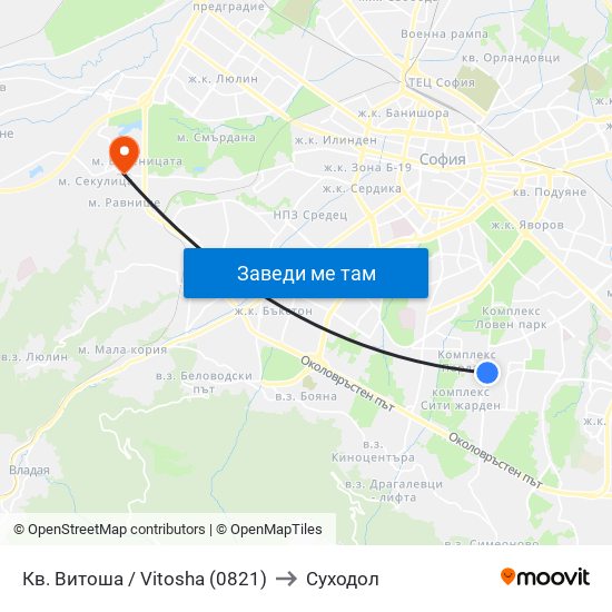 Кв. Витоша / Vitosha (0821) to Суходол map