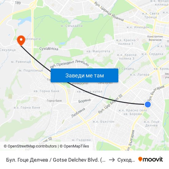 Бул. Гоце Делчев / Gotse Delchev Blvd. (0313) to Суходол map