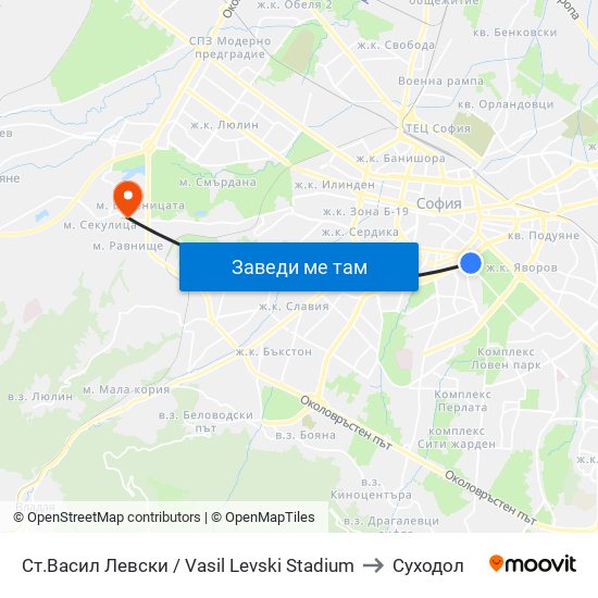 Ст.Васил Левски / Vasil Levski Stadium to Суходол map