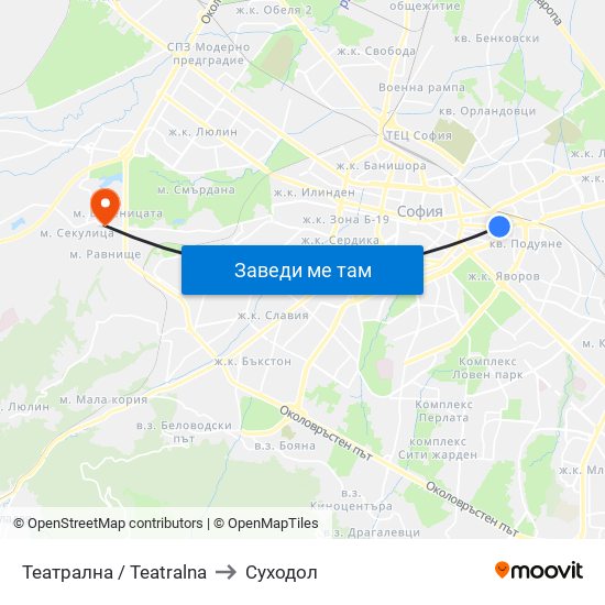 Театрална / Teatralna to Суходол map