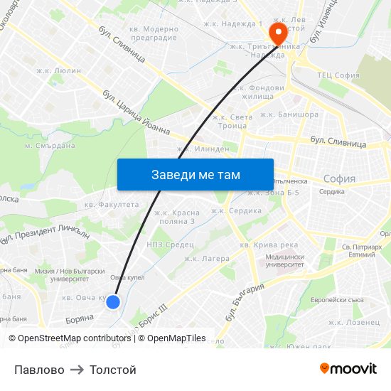 Павлово to Толстой map