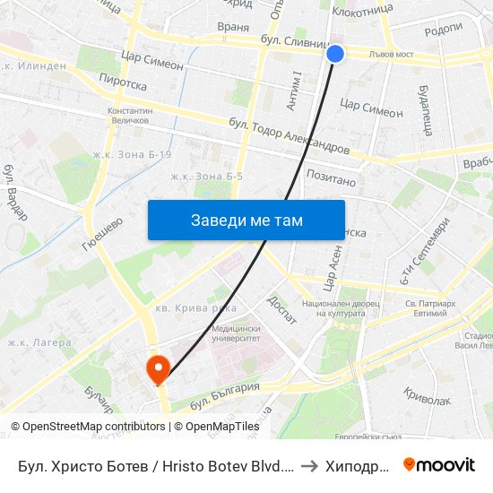 Бул. Христо Ботев / Hristo Botev Blvd. (0385) to Хиподрума map